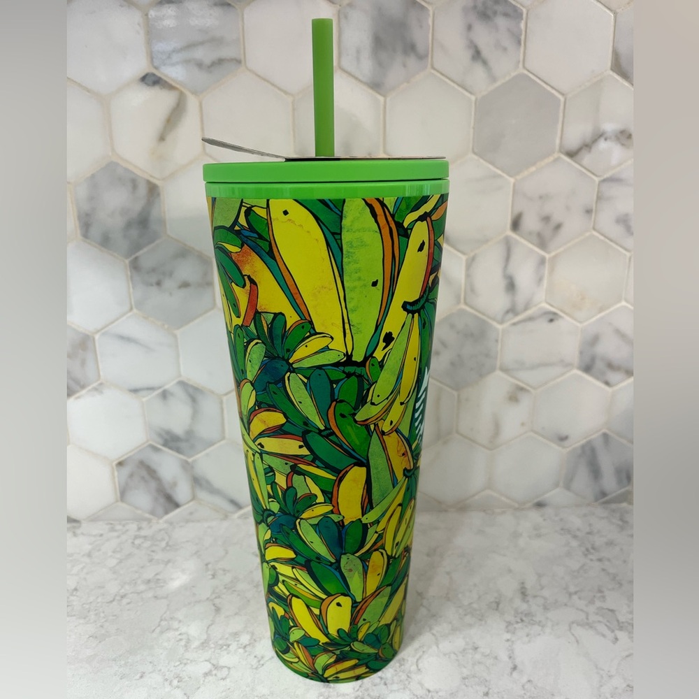 Starbucks + FARM Rio Colorful Green Floral Tumbler - Venti 24 oz - Picture 3 of 8